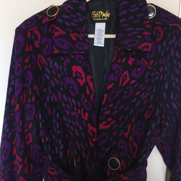 Bob Mackie Leopard Print Trench Coat SZ M - Picture 3 of 8